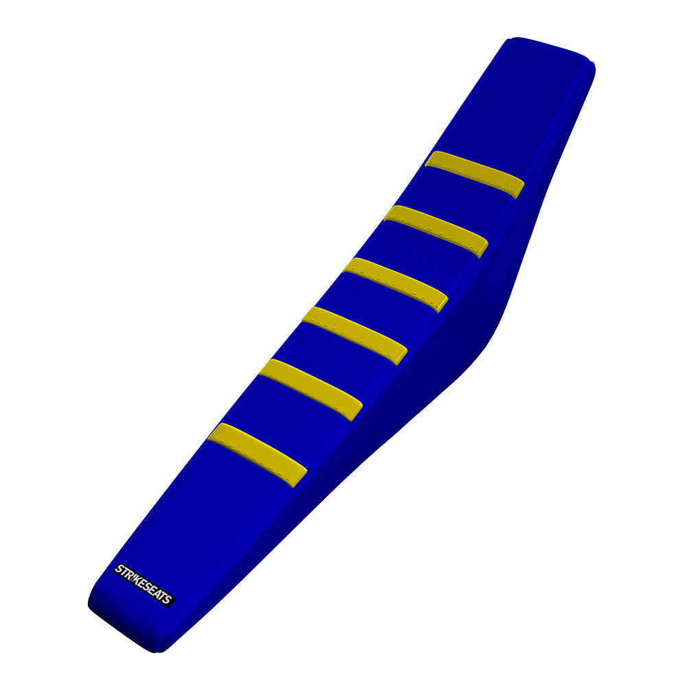 Sherco 125/250/300SE/250/300/450/500SEF 2025 YELLOW/BLUE/BLUE Gripper Ribbed Seat Cover-thumbmail-1