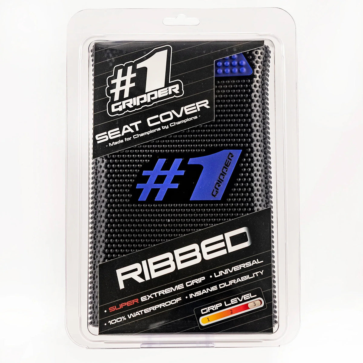 RIBBED Seat Cover - Black/Blue-thumbmail-2