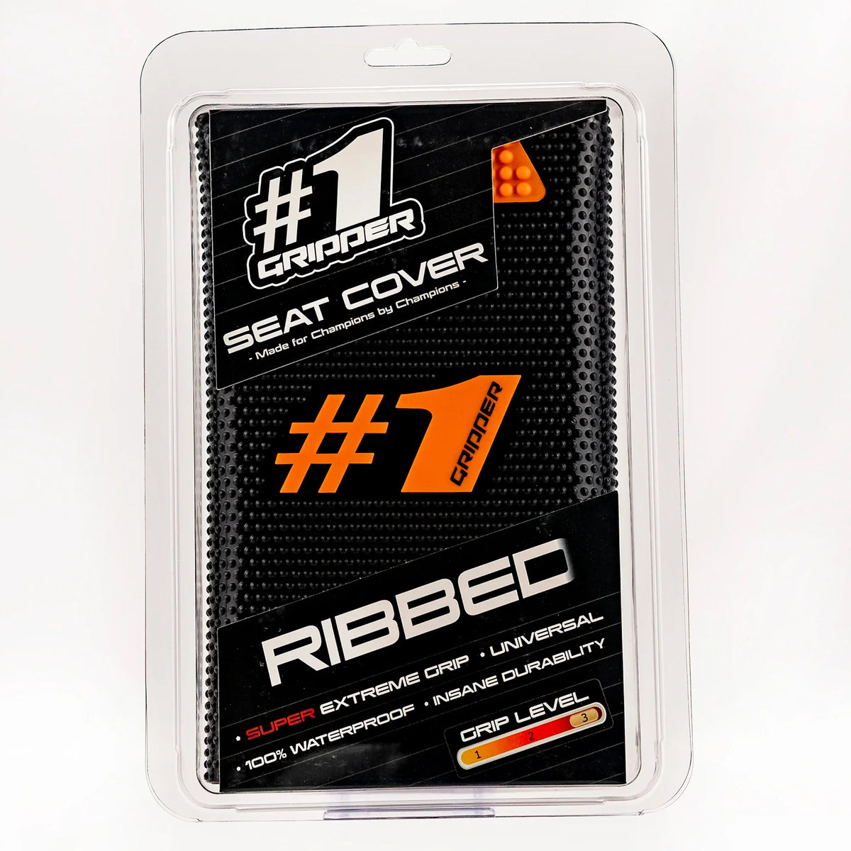 RIBBED Seat Cover - Black/Orange-thumbmail-2