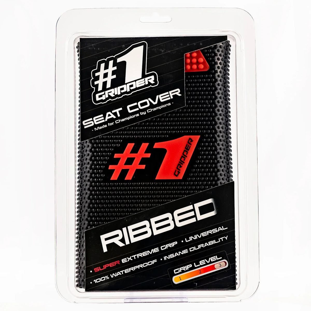 RIBBED Seat Cover - Black/Red-thumbmail-2