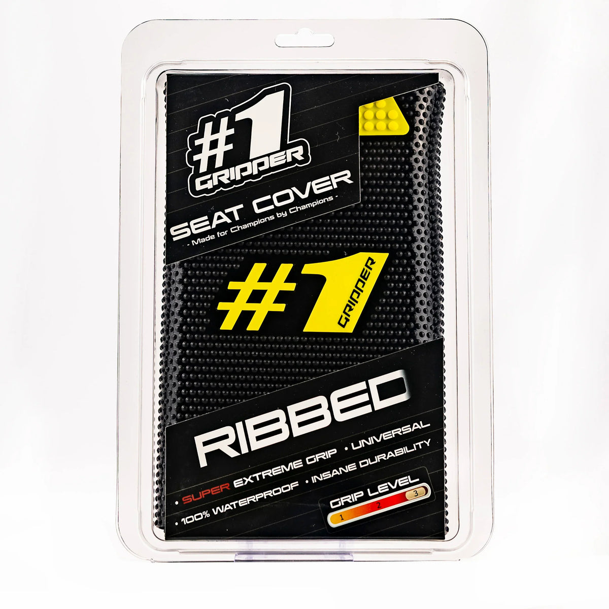 RIBBED Seat Cover - Black/Yellow-thumbmail-2