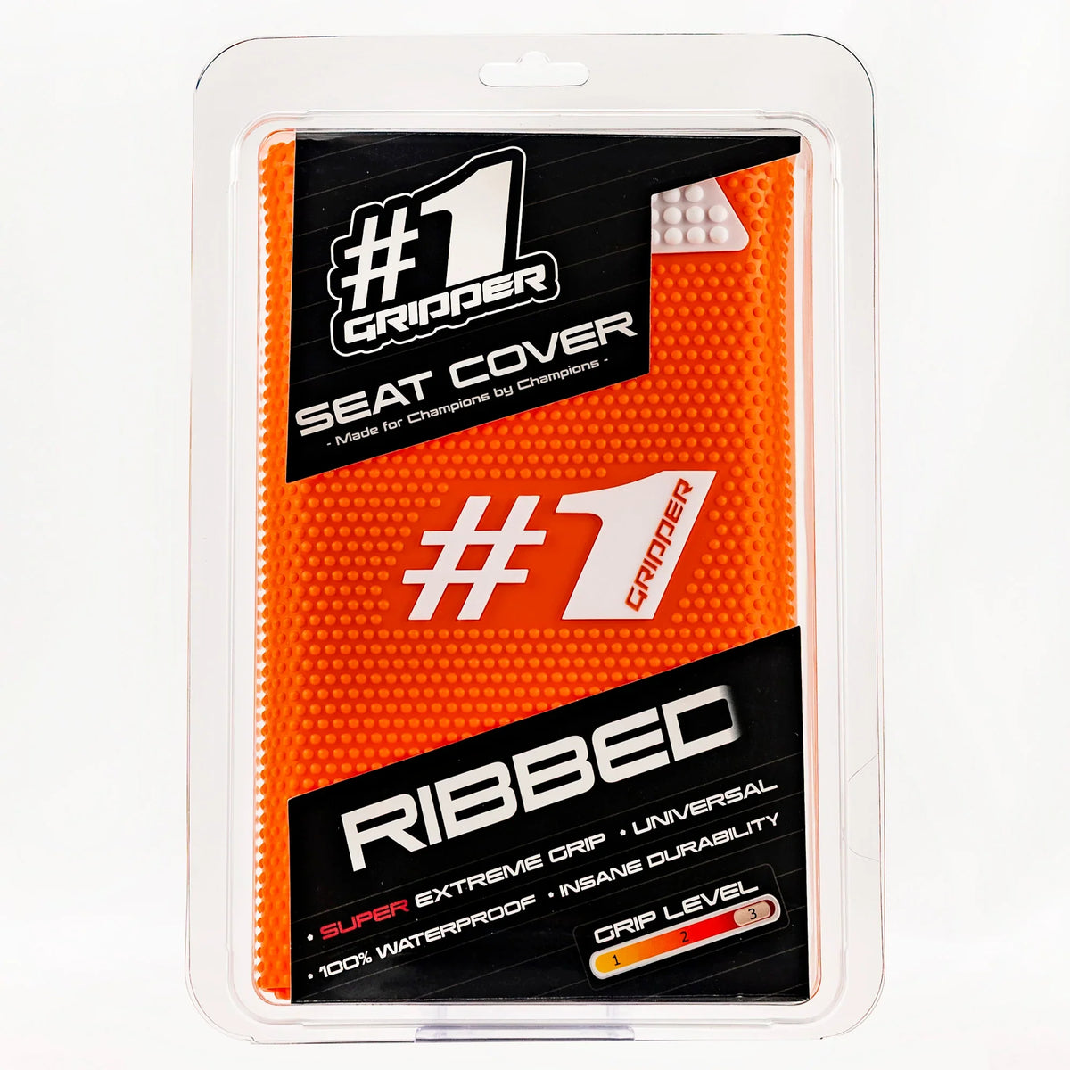 RIBBED Seat Cover - Orange/White-thumbmail-2