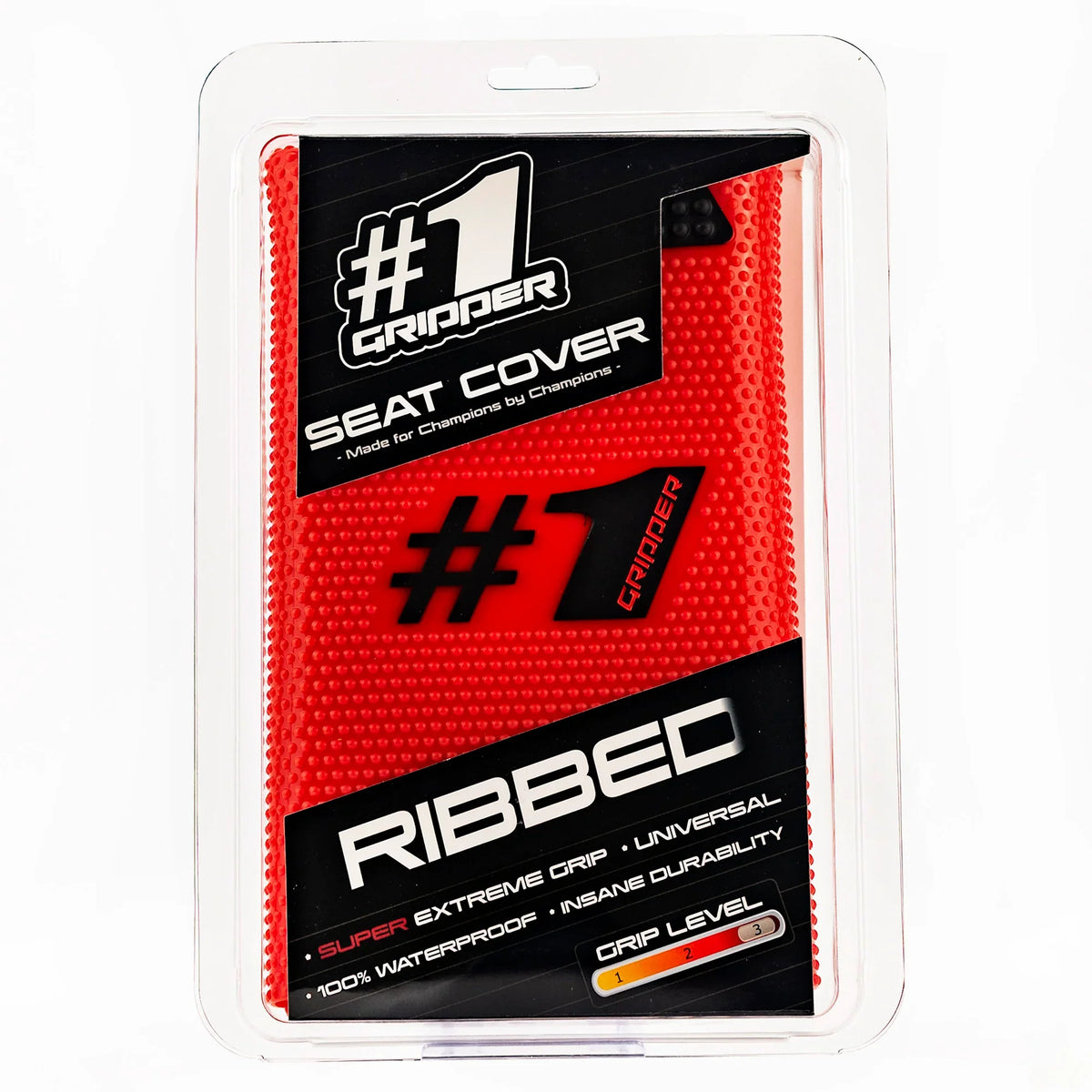 1Gripper RIBBED Seat Cover - Red/Black-thumbmail-2