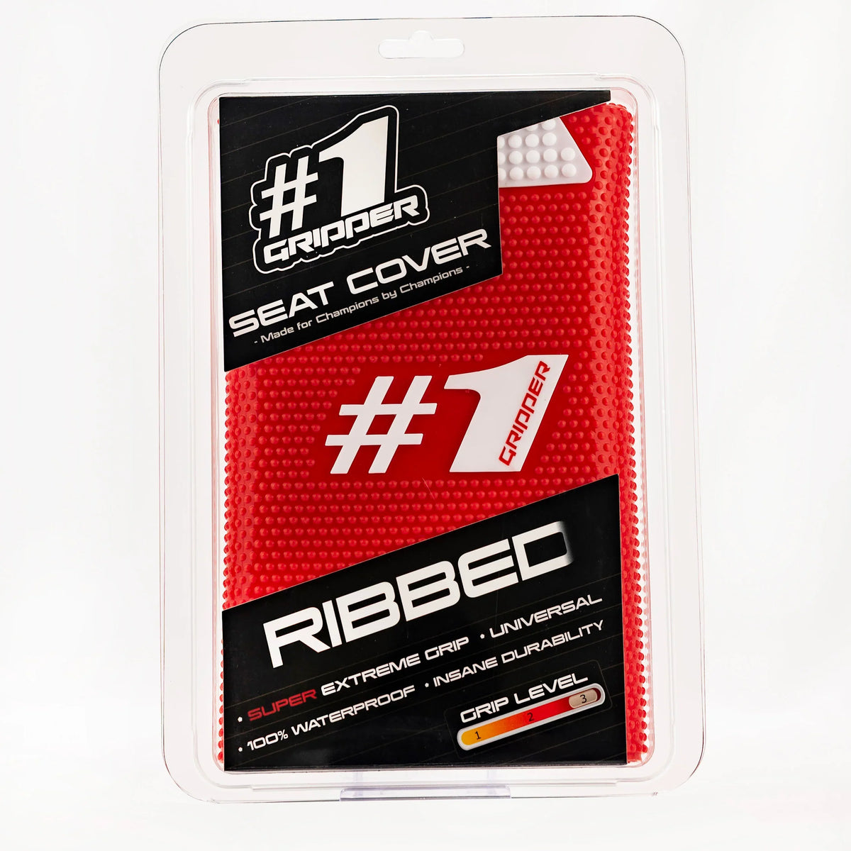 RIBBED Seat Cover - Red/White-thumbmail-2