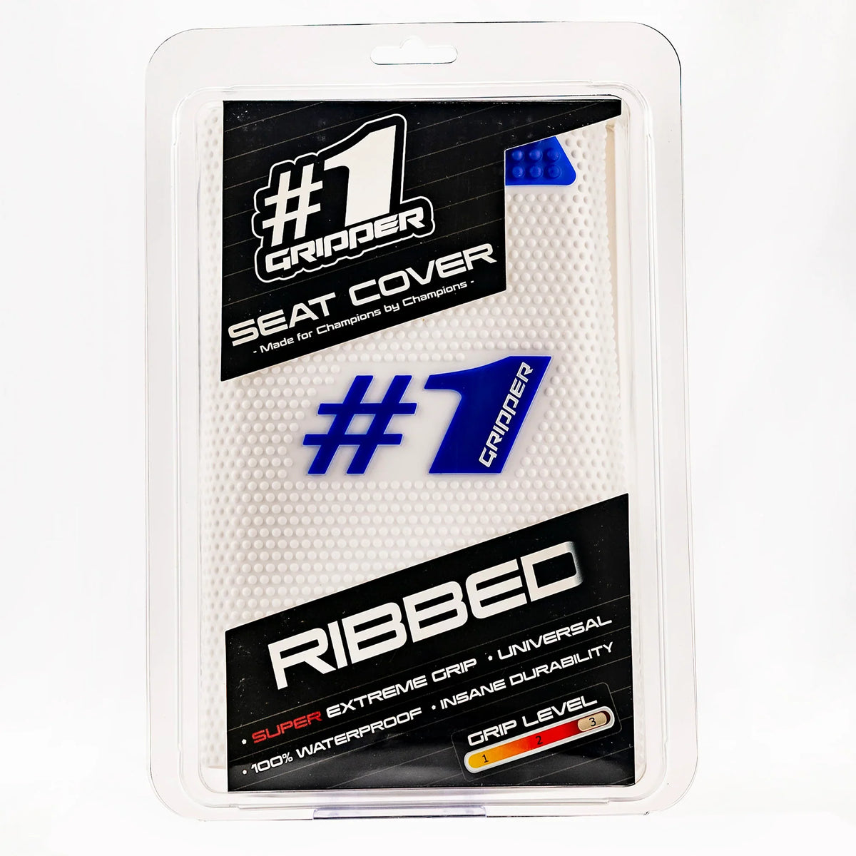 1Gripper RIBBED Seat Cover - White/Blue-thumbmail-2