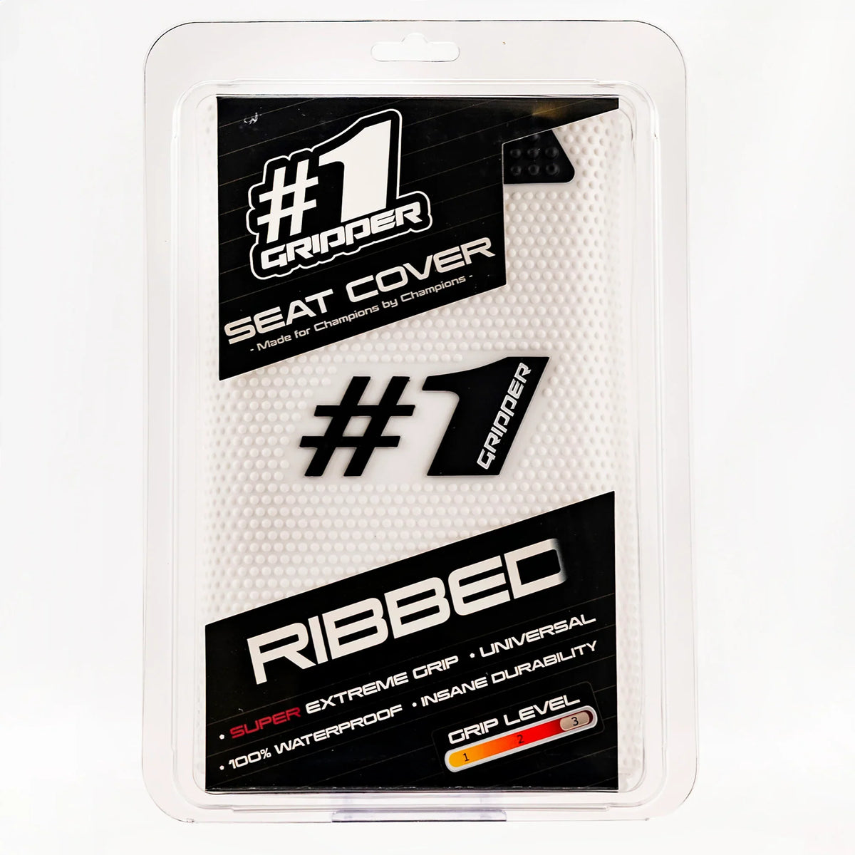 RIBBED Seat Cover - White/Black-thumbmail-2