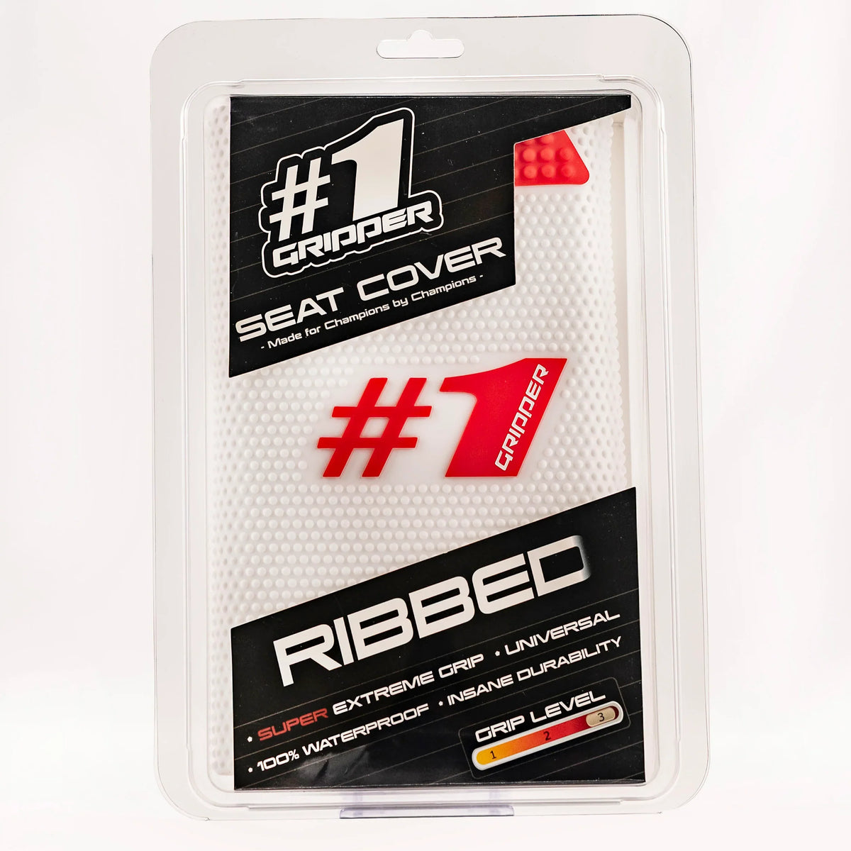 1Gripper RIBBED Seat Cover - White/Red-thumbmail-2
