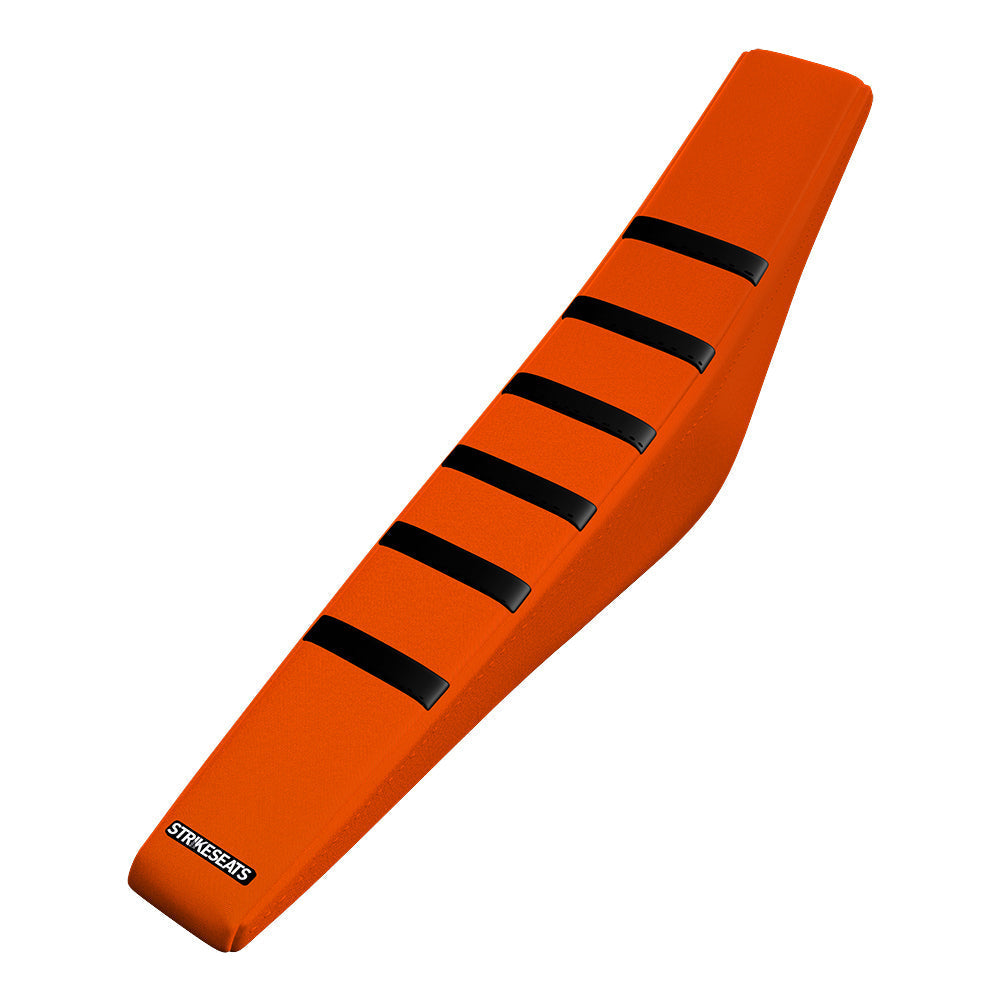 KTM 50SX 16-23/ 50SX-E 5 20-23 BLACK/ORANGE/ORANGE Gripper Ribbed Seat Cover-thumbmail-1